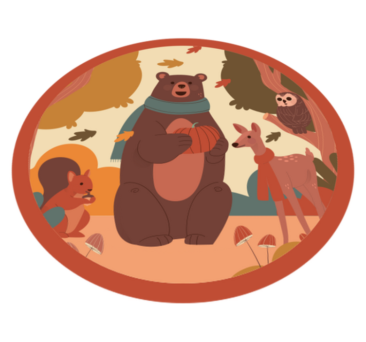 비닐 카펫 보육 숲속 동물 친구들 - TenStickers