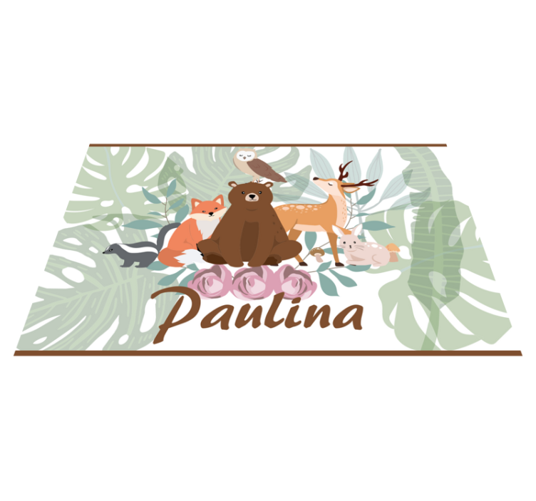 이름이있는 비닐 카펫 동물 정글 - TenStickers