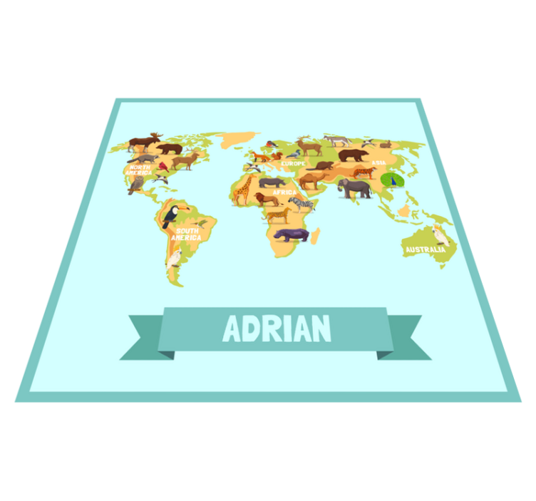 이름이있는 비닐 카펫 동물 디자인 - TenStickers