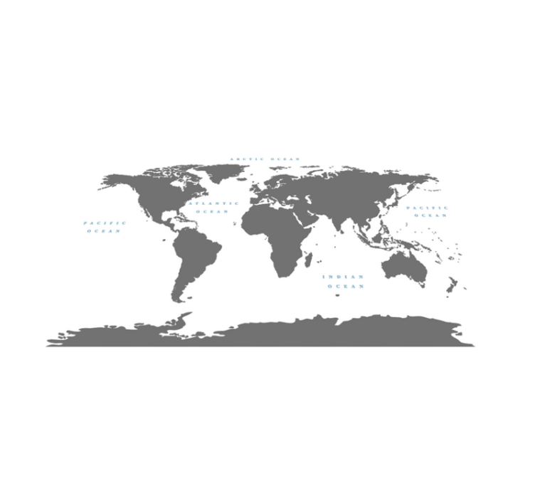 거실용 비닐 깔개 스타일리시한 세계지도 디자인 - TenStickers