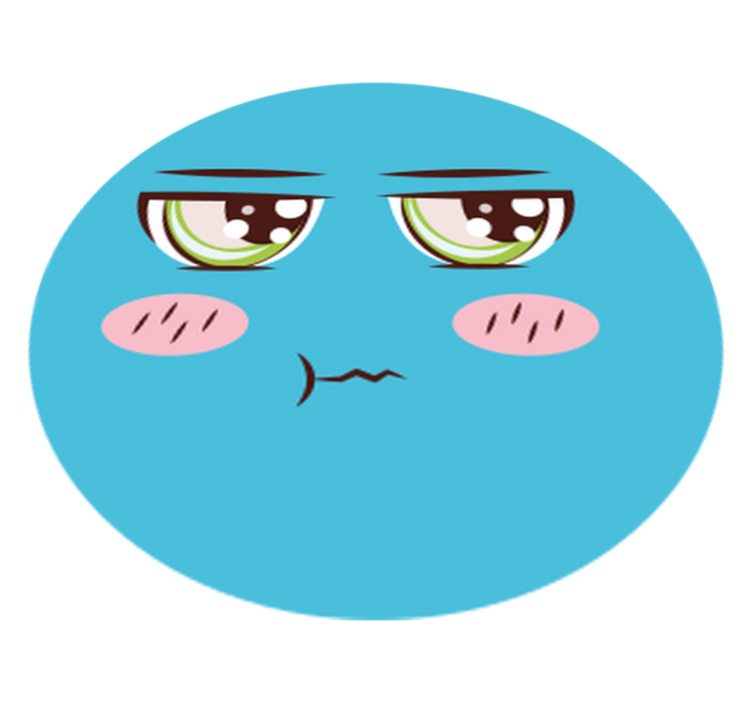 비닐 카펫 게시판 슬픈 만화 얼굴 - TenStickers