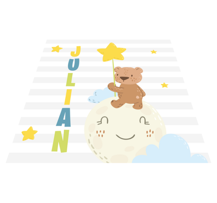 이름이있는 비닐 카펫 별과 곰 - TenStickers