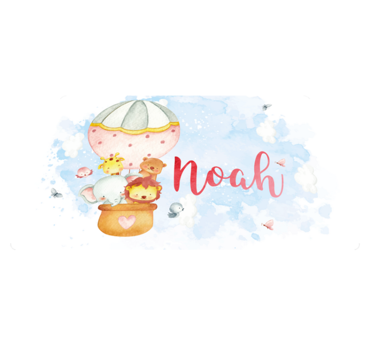 비닐 카펫 보육 이름이 있는 풍선 모험 - TenStickers