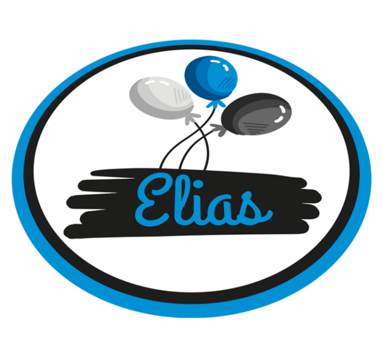 어린 이용 비닐 카펫 개인화된 회색과 파란색 풍선 - TenStickers