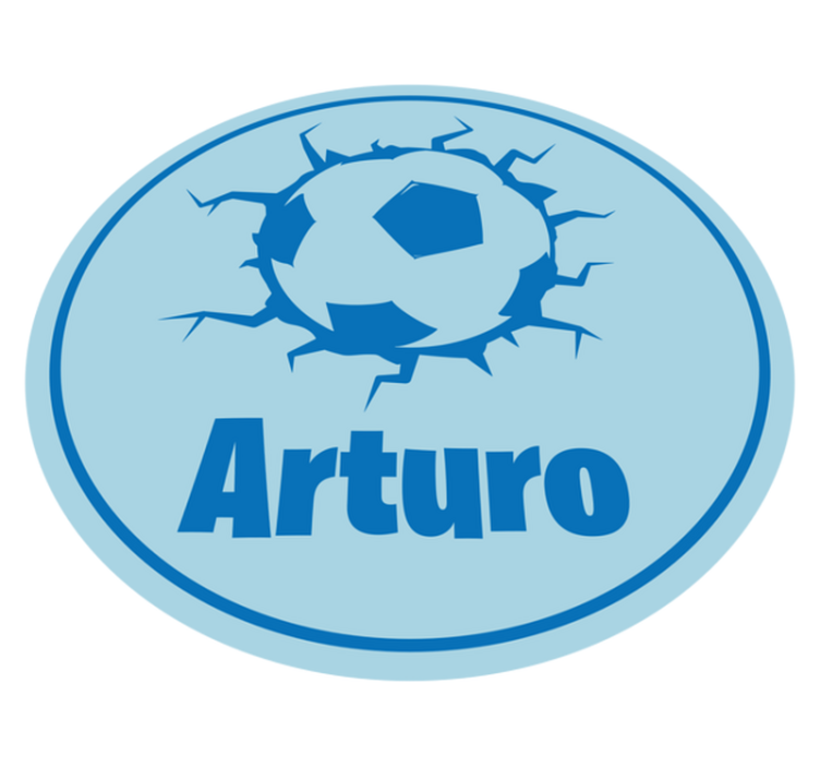 어린 이용 비닐 카펫 이름이 새겨진 축구공 디자인 - TenStickers