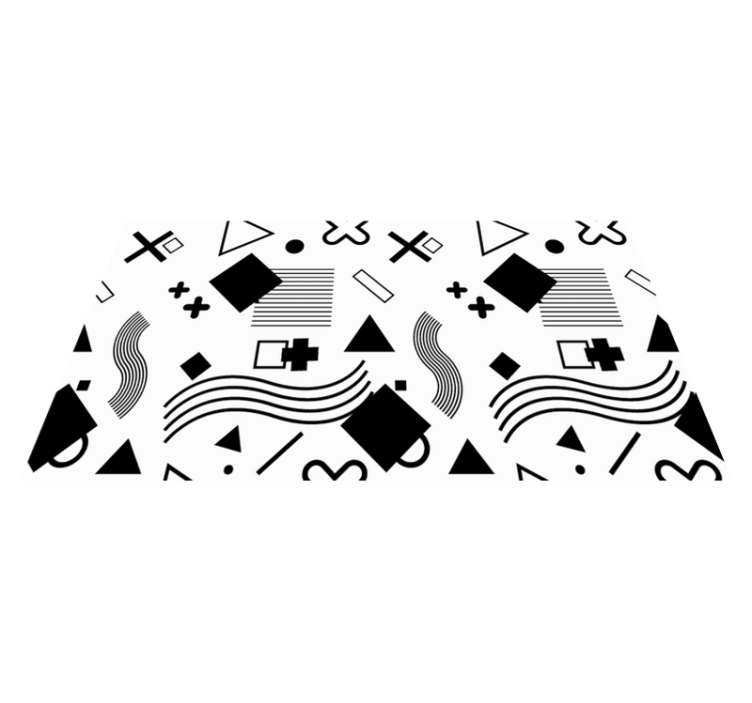 기하학적 효과 비닐 카펫 검은색 패턴 - TenStickers