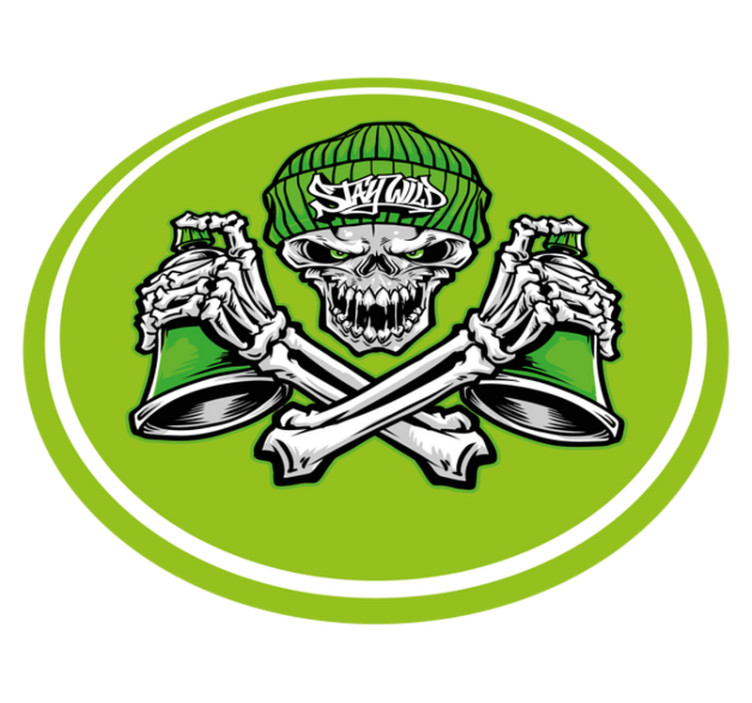 비닐 카펫 게시판 해골과 음료 - TenStickers