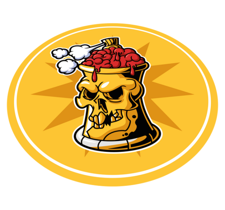 열대 효과 비닐 카펫 해골 뇌 그릇 - TenStickers