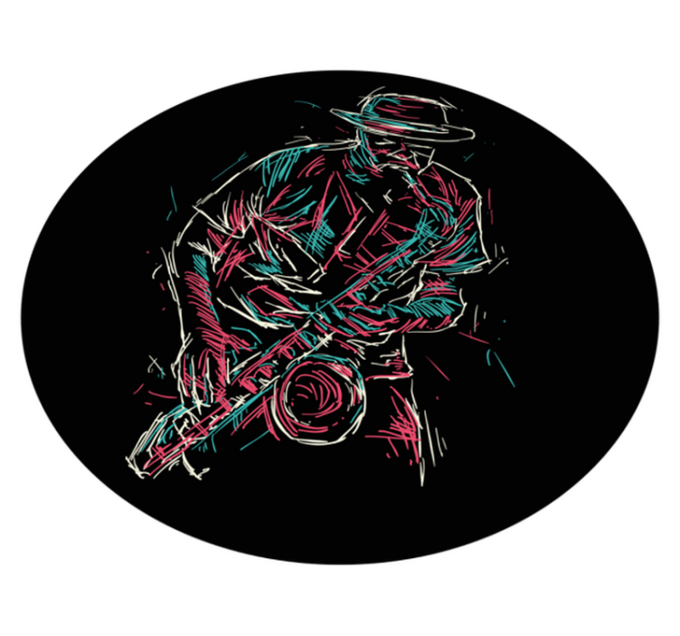 비닐 카펫 게시판 재즈 뮤지션 공연 - TenStickers