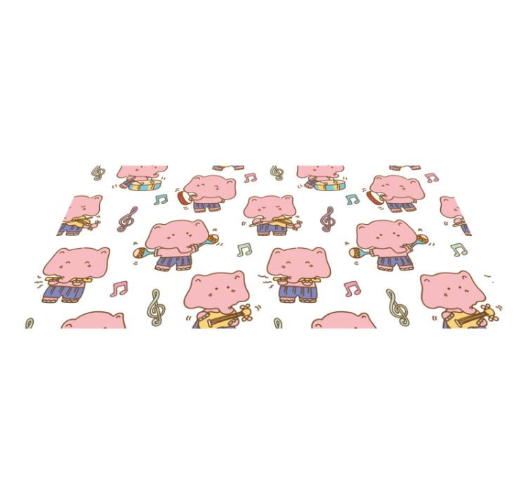 어린 이용 비닐 카펫 장난기 넘치는 코끼리 음악가들 - TenStickers