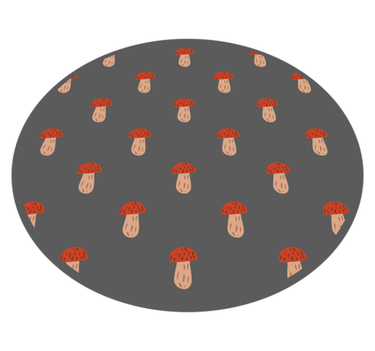 비닐 주방 카펫 버섯 무늬 원형 - TenStickers