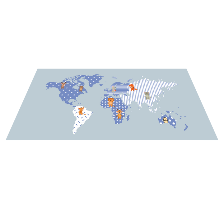 어린 이용 비닐 카펫 세계지도 모험 - TenStickers