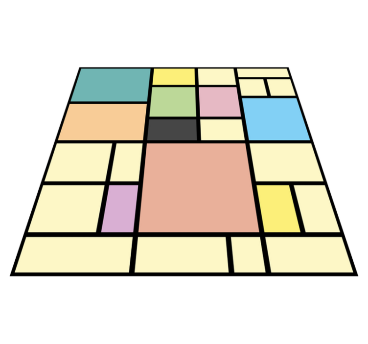 기하학적 효과 비닐 카펫 생동감 넘치는 기하학 - TenStickers