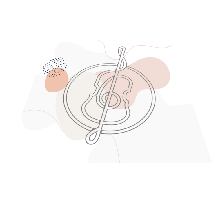 모던 효과 비닐 카펫 음악 노트 아웃라인 - TenStickers