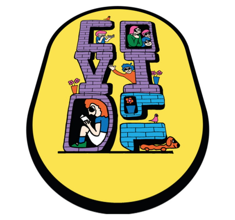 어린 이용 비닐 카펫 코로나 캐릭터 집에서 놀기 - TenStickers