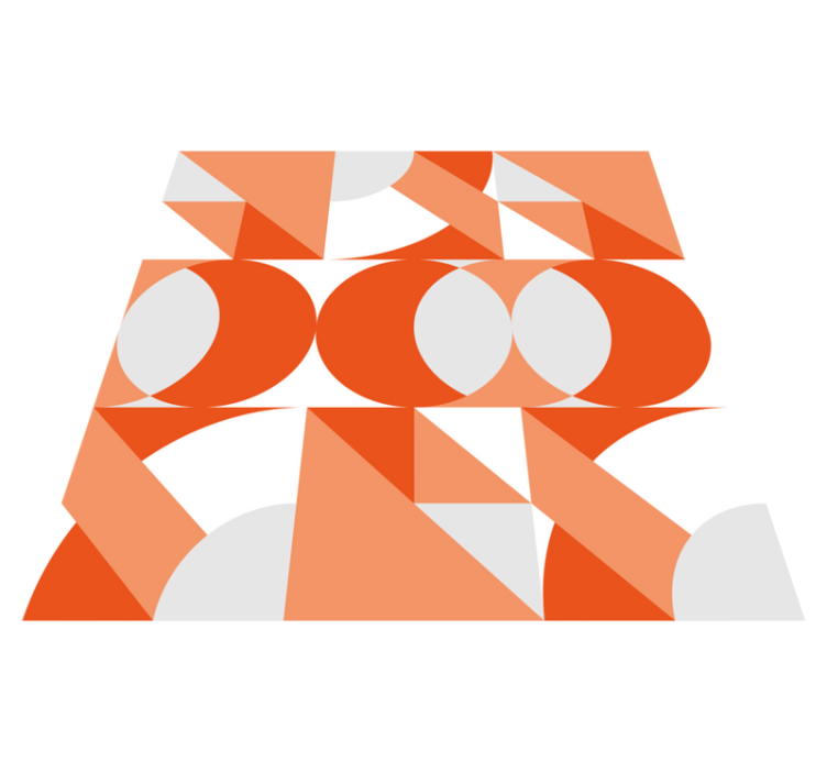 기하학적 효과 비닐 카펫 레트로 기하학적 요소 - TenStickers