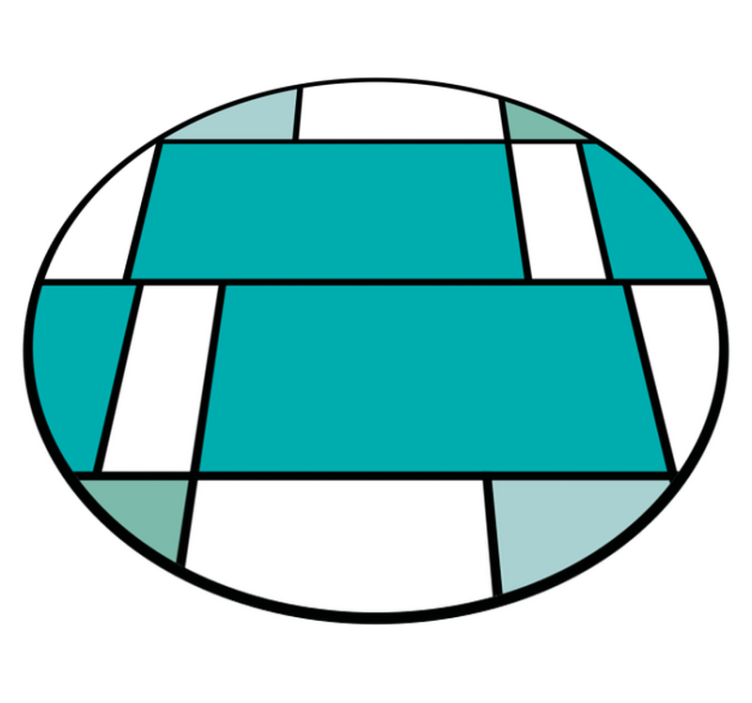 모던 효과 비닐 카펫 기하학적 터쿼이즈 모티프 - TenStickers