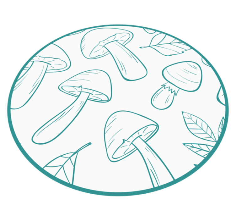 비닐 카펫 자연 버섯 잎 무늬 - TenStickers