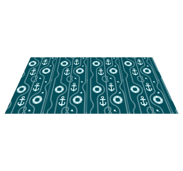 욕실용 비닐 카펫 파란색 항해 닻 - TenStickers