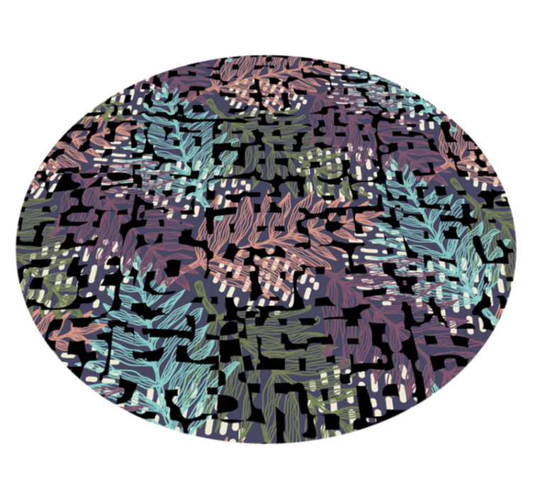 비닐 카펫 꽃과 식물 잎이 풍부한 식물 요소 - TenStickers