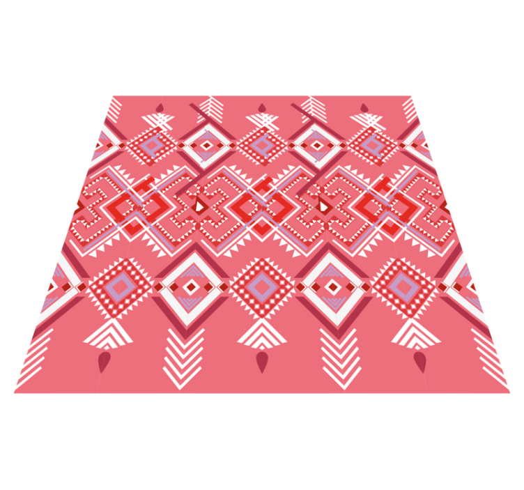 핑크 기하학 무늬 민족 깔개 - TenStickers