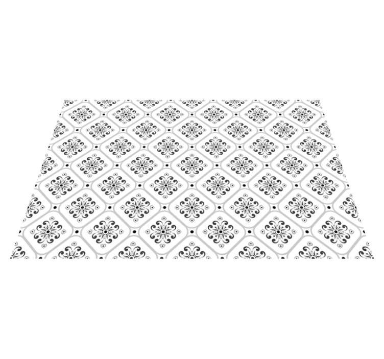 비닐 카펫 타일 효과 우아한 흑백 디자인 - TenStickers