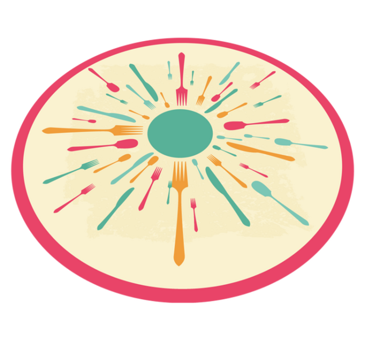 비닐 주방 카펫 다채로운 식기 폭발 - TenStickers