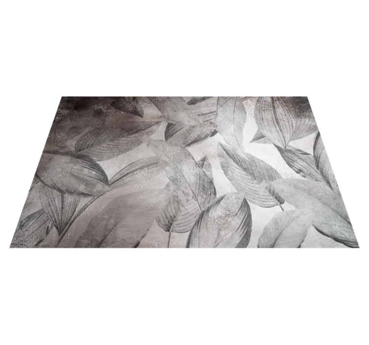 비닐 카펫 꽃과 식물 잎 패턴 모노크롬 - TenStickers