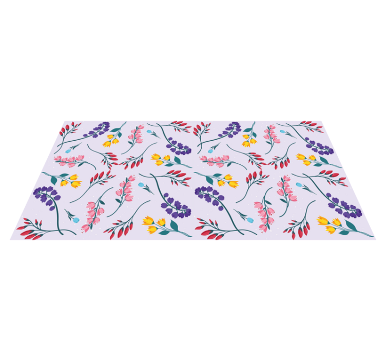 비닐 카펫 꽃과 식물 보라색 섬세한 패턴 - TenStickers