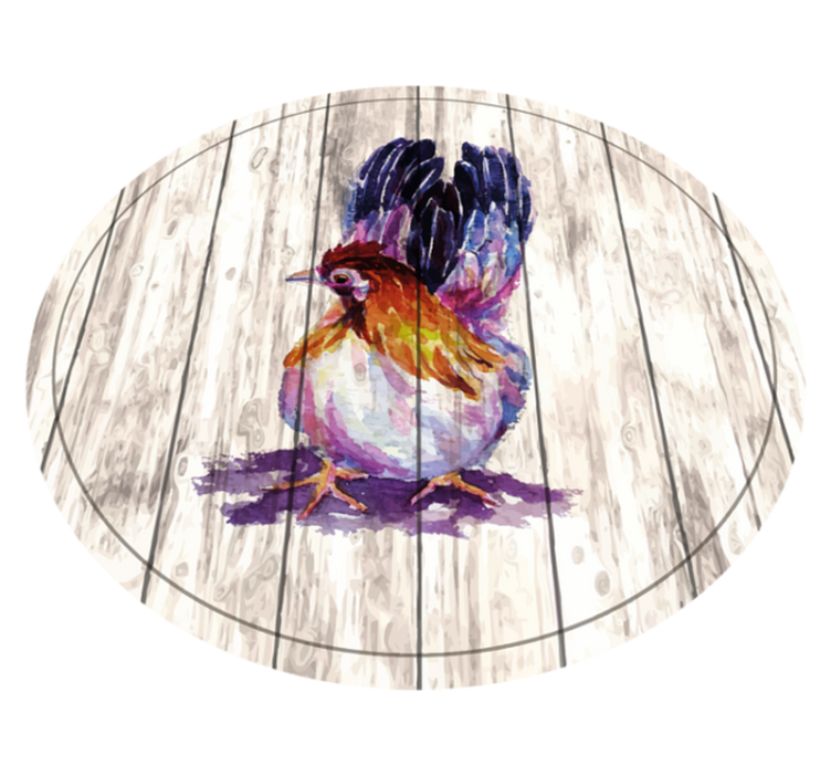 애니멀 프린트 비닐 카펫 매력적인 컬러풀 치킨 - TenStickers