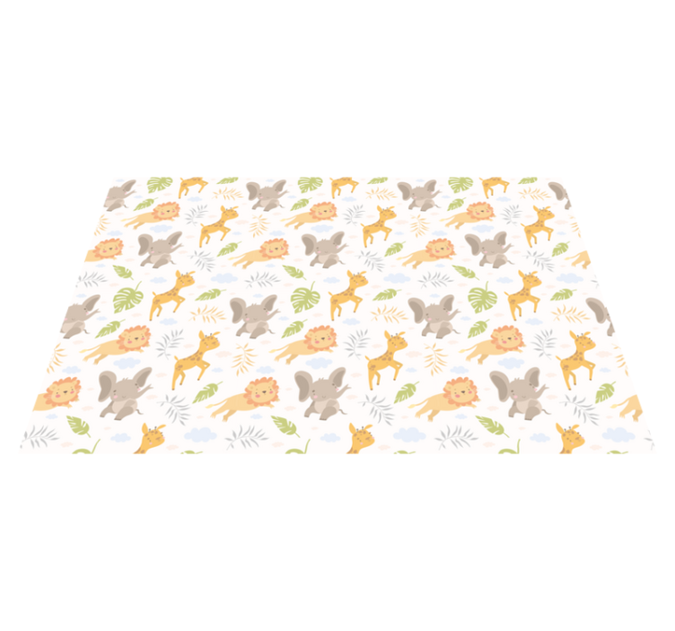 어린 이용 비닐 카펫 사랑스러운 사파리 동물들 - TenStickers