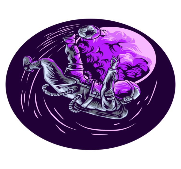 별이있는 비닐 카펫 우주비행사 떠다니기 - TenStickers