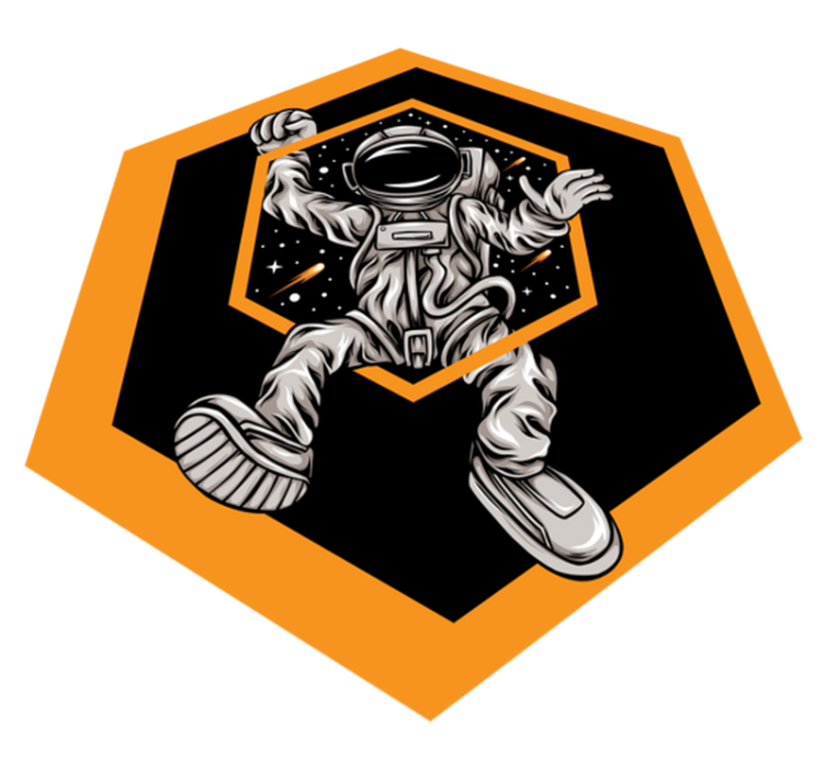 별이 있는 비닐 카펫 우주 비행사 모험 - TenStickers