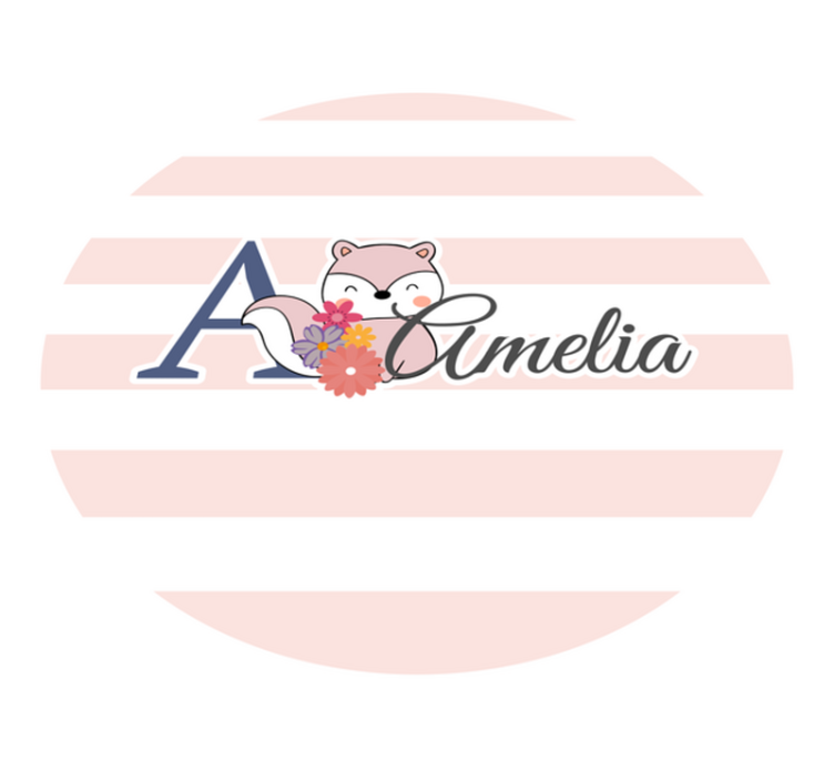 이름이있는 비닐 카펫 맞춤형 여우 디자인 - TenStickers