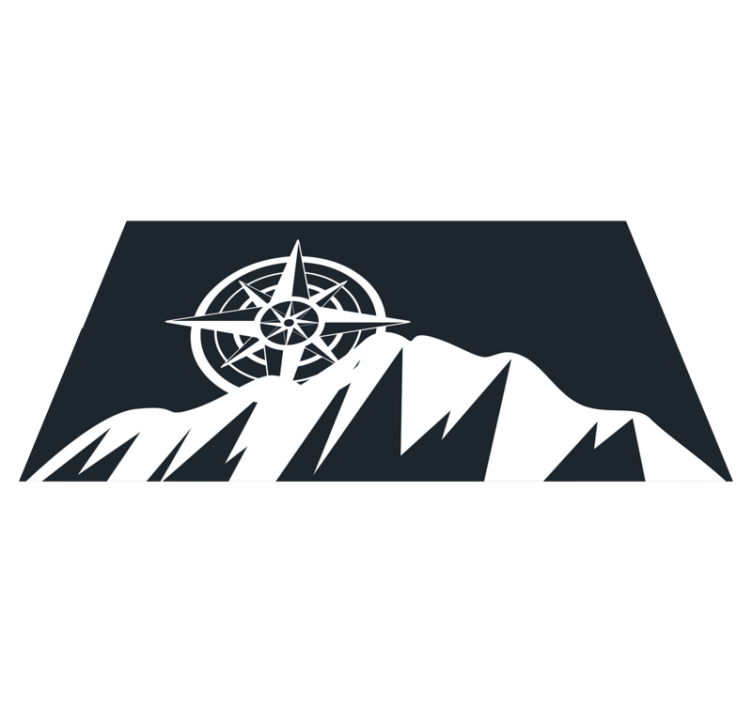 모던 효과 비닐 카펫 나침반 산 예술 작품 - TenStickers