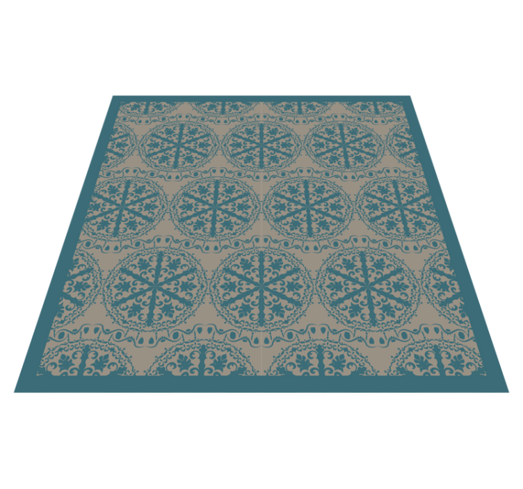 독특한 파란색과 회색 패턴의 빈티지 깔개 - TenStickers