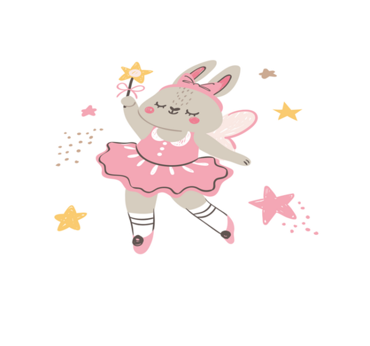 어린 이용 비닐 카펫 춤추는 토끼와 마법 지팡이 - TenStickers