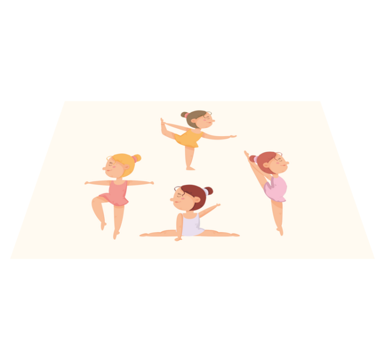 발레리나 스트레칭 어린이 비닐 깔개 세트 - TenStickers
