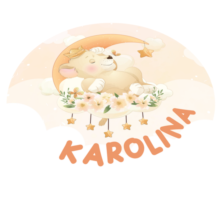 이름이있는 비닐 카펫 졸린 사자 - TenStickers