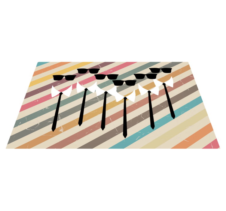 줄무늬 비닐 카펫 멋진 단체 복장 - TenStickers