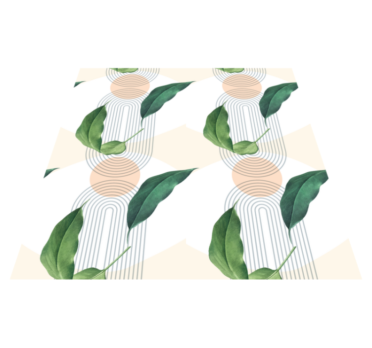 비닐 카펫 자연 잎사귀 기하학 패턴 - TenStickers