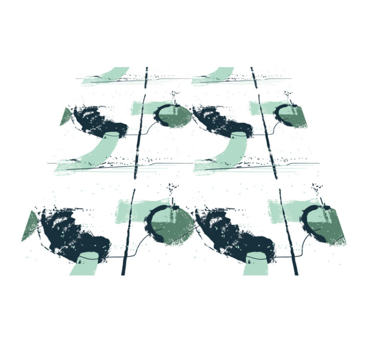 미니멀리스트 효과 비닐 카펫 추상적인 초록색 선들 - TenStickers