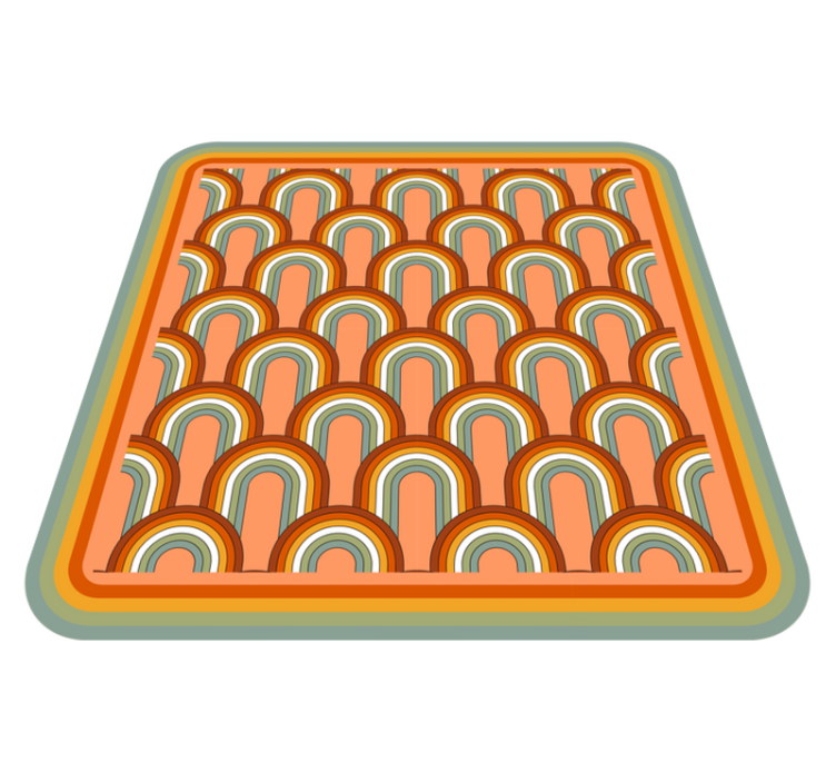 기하학적 효과 비닐 카펫 다채로운 아치 패턴 - TenStickers