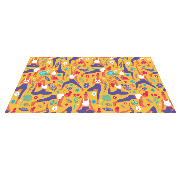 열대 효과 비닐 카펫 생동감 넘치는 요가 모티프 - TenStickers