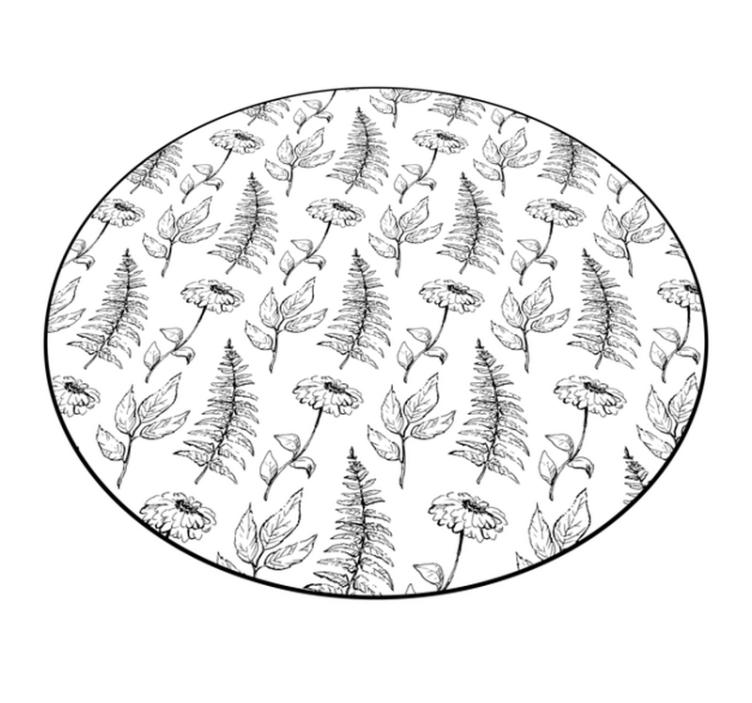 비닐 카펫 게시판 꽃무늬 검정 테두리 - TenStickers