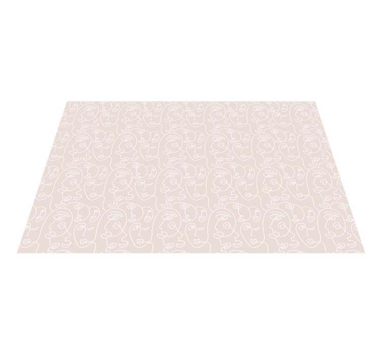 모던 효과 비닐 카펫 미니멀리스트 라인 얼굴 디자인 - TenStickers