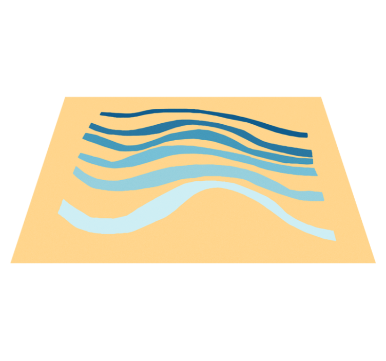 미니멀리스트 효과 비닐 카펫 곡선형 웨이브 모티브 - TenStickers