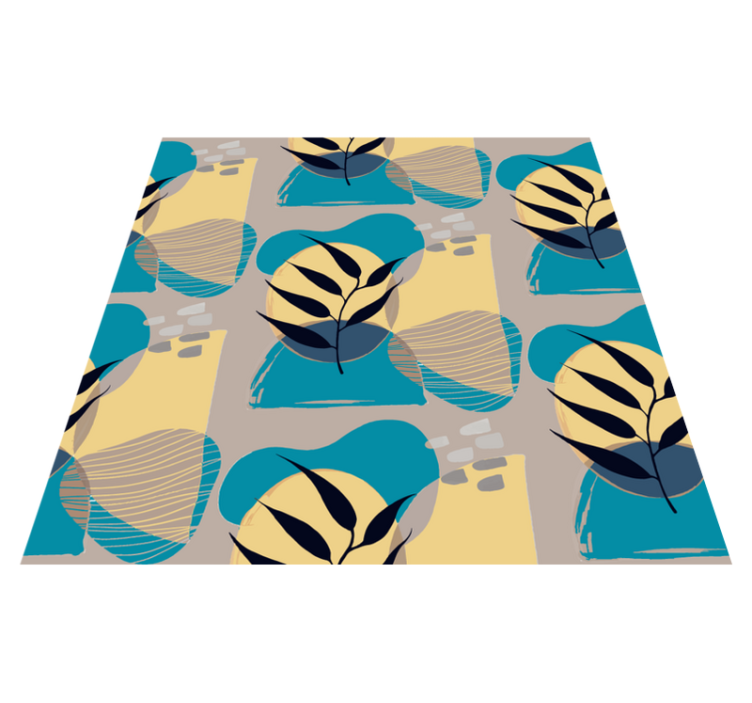 비닐 카펫 꽃과 식물 추상 식물 패턴 - TenStickers