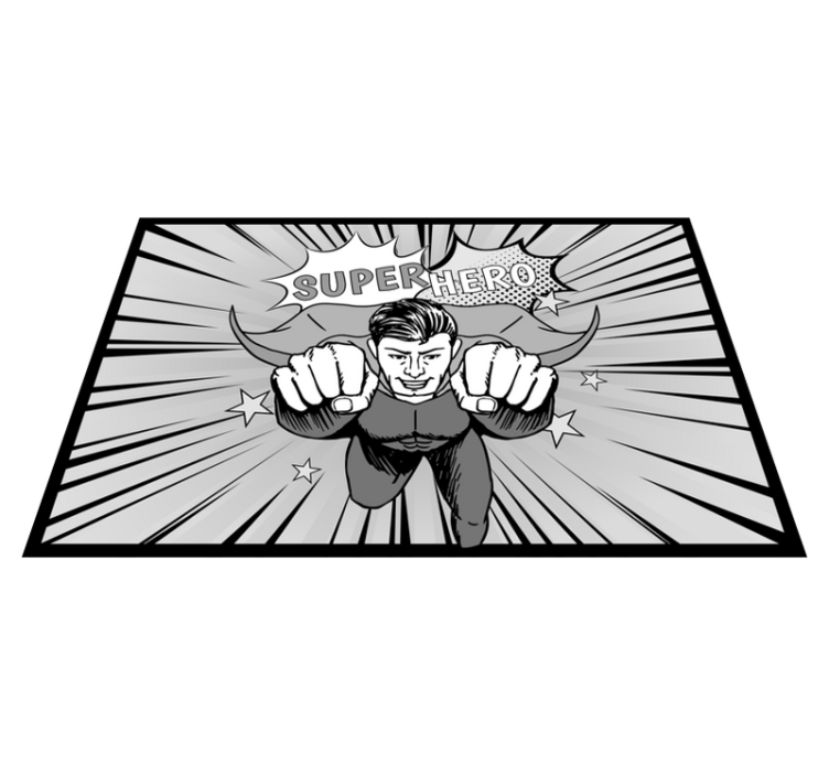 어린 이용 비닐 카펫 역동적인 슈퍼히어로 그래픽 - TenStickers