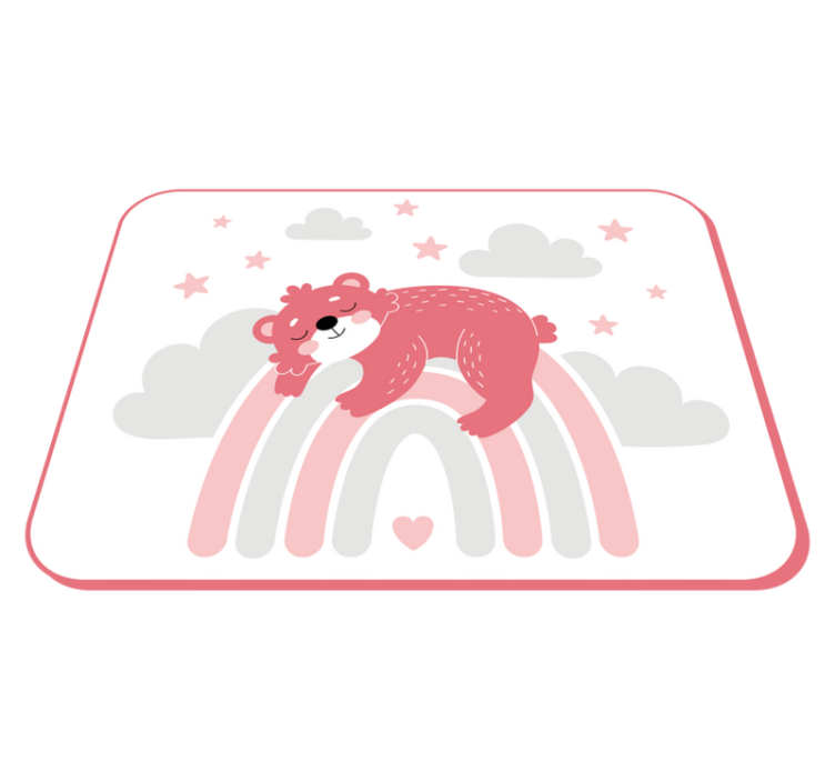 비닐 카펫 보육 졸린 곰 무지개 - TenStickers